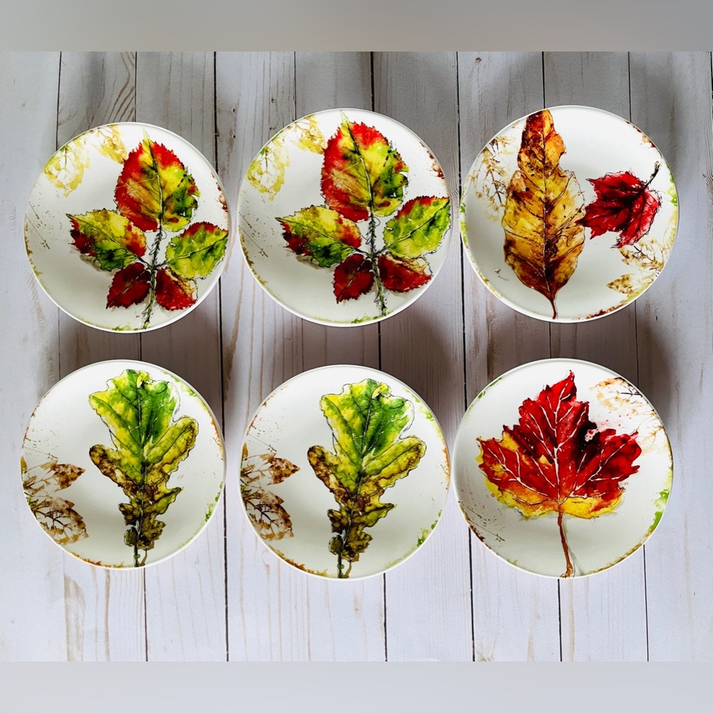 6 Autumn leave plates from the original Peir 1 Imports!